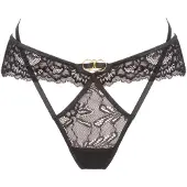 WHITE RVBBIT Tanga 'Black Rose' negro