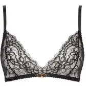 WHITE RVBBIT Sujetador 'Black Rose' negro