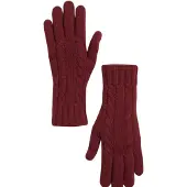 Il Lanificio Guantes con dedos rojo vino