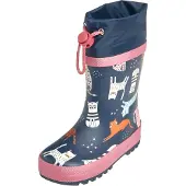 Playshoes Botas de lluvia 'Katzen' marino / naranja / eosin / offwhite