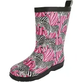 Beck Botas de lluvia 'Zebra' rosa / rosa oscuro / negro / blanco