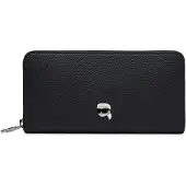 Karl Lagerfeld Cartera 'Ikon Pebble Continental' negro