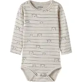 Name it Pijama entero/body 'NBMNALAS' marrón oscuro / gris claro