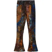 Desigual , Pantalón flare flocado, Mujer, Negro, M