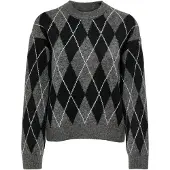 JDY Jersey 'JDYBIANKA' gris oscuro / negro / blanco