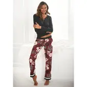 s.Oliver Pijama rosa pastel / burdeos / negro