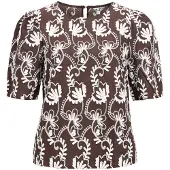 Object Blusa 'OBJMya' marrón / blanco