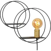 Lucide Aplique de pared Circle, negro, 38 cm, E27