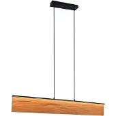 TRIO Lighting lámpara colgante LED Kalea, longitud 110 cm, color madera, madera