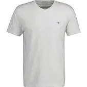 Gant para hombre. 2003186 Camiseta Shield V-Neck blanco (M), Casual, Algodón, Manga corta, outlet 2026.