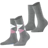 Burlington Calcetines gris / rosa / blanco