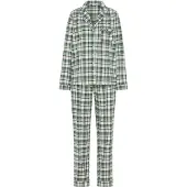 LASCANA Pijama marrón / verde oscuro / blanco