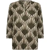 Soyaconcept Blusa 'FELICITY' beige / crema / verde oscuro / negro