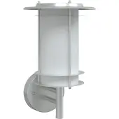 vidaXL Lámpara de pared exterior, acero inoxidable plateado