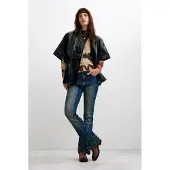 Desigual , Poncho Efecto Piel, Mujer, Poliuretano, Negro, U
