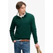 Superdry para hombre. M2014700A Sudadera con media cremallera Essential Serif Logo Half verde (XXL), Casual, Algodón, outlet 2026.