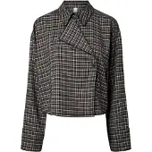 Y.A.S Blusa 'YASTulva' crema / gris oscuro / negro