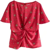Next Blusa verde claro / rojo / negro / blanco