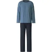 Calida Pijama largo azul / azul oscuro