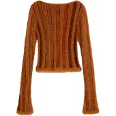 Desigual , Jersey Canalé pelo, Mujer, MarróN, S