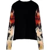 Desigual , Camiseta Manga Larga Estampada, Mujer, Negro, XL