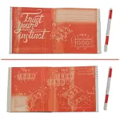 Euromic Cuaderno con Cierre y Bolígrafo de Gel (Rojo)