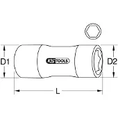 Ks Tools , llave de vaso, tamaño 13, modelo 117.1413