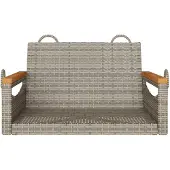 vidaXL Hamaca colgante, gris, 109x62x40 cm, tejido de polirratán