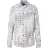 Hackett London para hombre. HM3010854 Camisa Flannel Check marrón (S), Casual, Algodón, Manga larga, outlet 2026.
