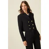 Oltre Double-breasted Cropped Blazer Black Talla: 42 | Blazers Outlet | Mujer | Negro