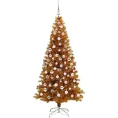 vidaXL Árbol de Navidad dorado, 180 cm, material PET