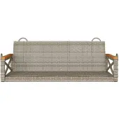 vidaXL Hamaca colgante, gris, 109x62x40 cm, tejido de polirratán