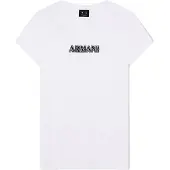 Armani Exchange para mujer. XW002550AF10356U0002 Camiseta Up For Party con pedrería blanco (L), Casual, Algodón, Manga corta, A|X Armani