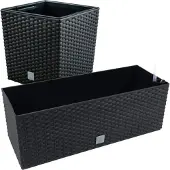 Wellhome Juego Juego Rato: Macero En Chocolate Y Jardín Rectangular 64l 17l
