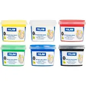Milan Caja De 6 Botes De Pintura Para Dedos 100ml