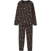 Name It Kids Pijama 'NKNVismas' marrón oscuro / pino / rojo sangre / blanco