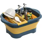Merkloos Lavabo plegable portátil con tapón de desagüe