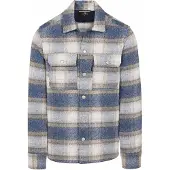 Vanguard Sobrecamisa Brushed De cuadros Azul Beige talla