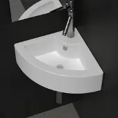 Merkloos Lavabo de cerámica con desbordamiento para baño