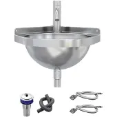 Merkloos Lavabo de esquina de acero inoxidable con grifo