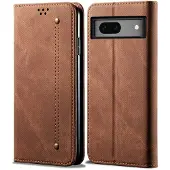 Lux-Case Funda Flip Jeans Google Pixel 7 - Café
