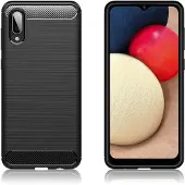 Lux-Case Funda Carbon Flex - Samsung Galaxy A02 - Negro