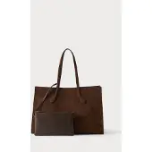 HUGO para mujer. 50573274 Bolso tote Cymbeline marrón oscuro (OSFA), Casual, Poliéster, outlet 2026.