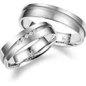 MARRYA Anillo 'ES-07 Ehering aus Edelstahl – Silberfarben' gris claro