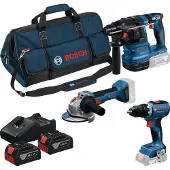 Bosch Kit 0615A50094 (GSR 18V-65 + GWS 18V-8 + GBH 18V-22 + 2 x 4,0Ah + GAL18V-40 + Bolsa)