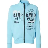 CAMP DAVID Sudadera con cremallera azul claro / gris claro / negro