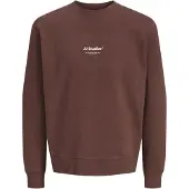 Jack & Jones Sudadera 'JJESoho' chocolate / blanco