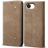 Lux-Case Funda flip para Jeans iPhone 16e - Caqui