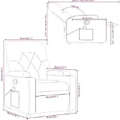 vidaXL Sillón de masaje y relajación, tapizado en tela negra