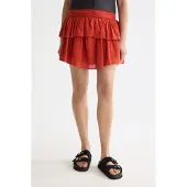Scotch & Soda Crinkle Gauze Gathered And Smocked Mini Skirt Ketchup Talla: XS | Mini Faldas Outlet | Mujer
